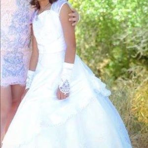 First Communion Dress with head piece